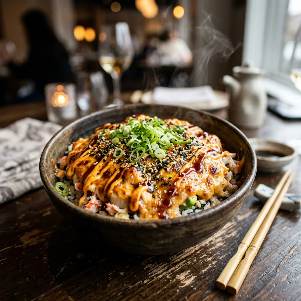 Baked Volcano Roll Sushi Bowl