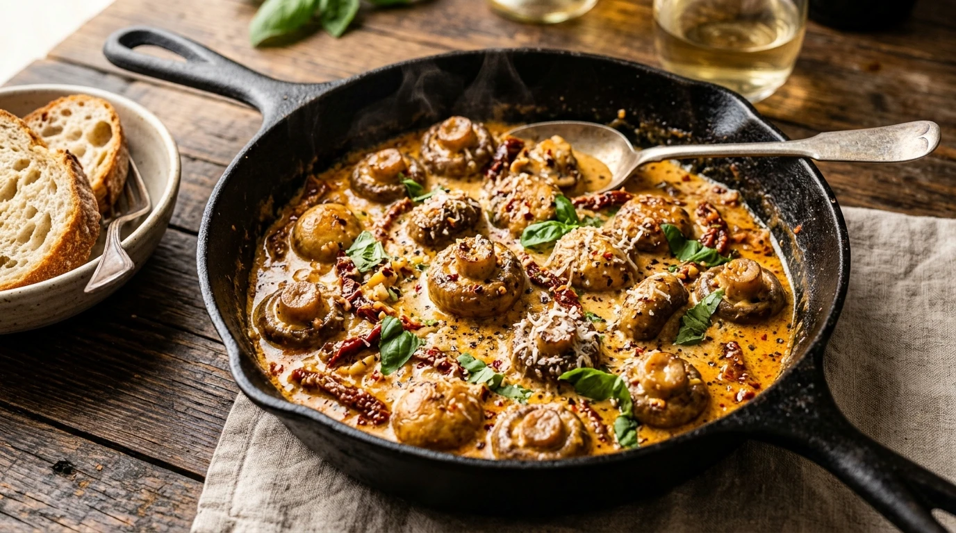 Creamy Marry Me Mushrooms (With Garlic Parmesan Sun-Dried Tomato Sauce!)