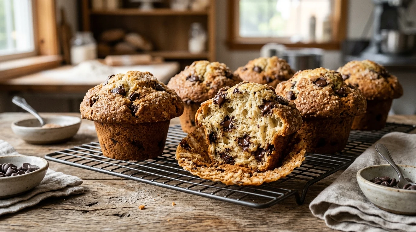 Easy Greek Yogurt Chocolate Chip Muffins