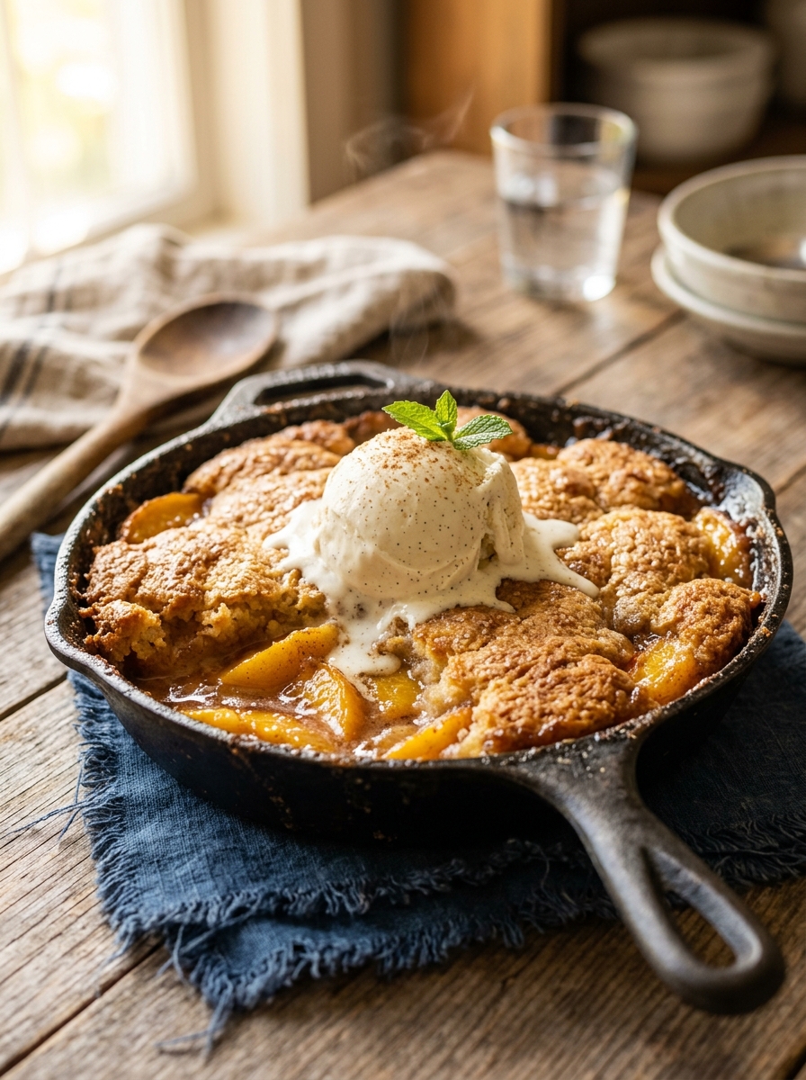 Easy Southern Peach Cobbler Recipe with Fresh Peaches