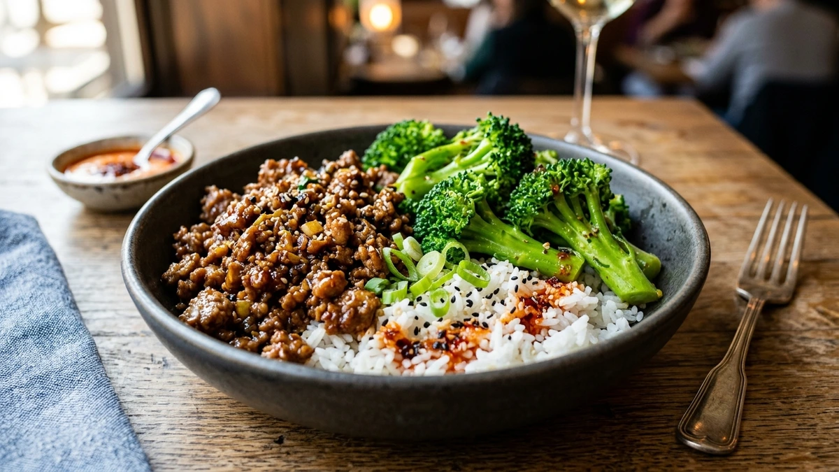 Healthy Ground Turkey and Broccoli Bowls (Savory Garlic Ginger Glaze)