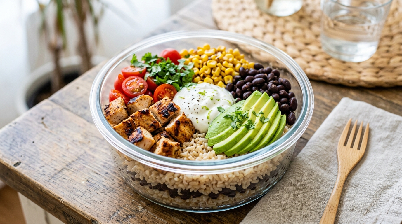 Healthy Chicken Burrito Bowl Recipe