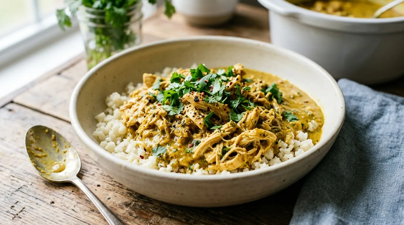 High Protein Crockpot Chicken Curry