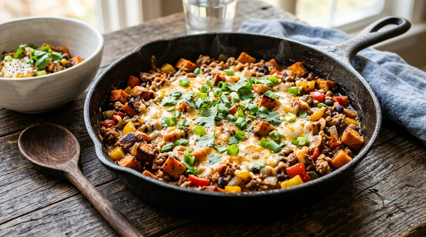 One-Pot Ground Turkey and Sweet Potato Skillet
