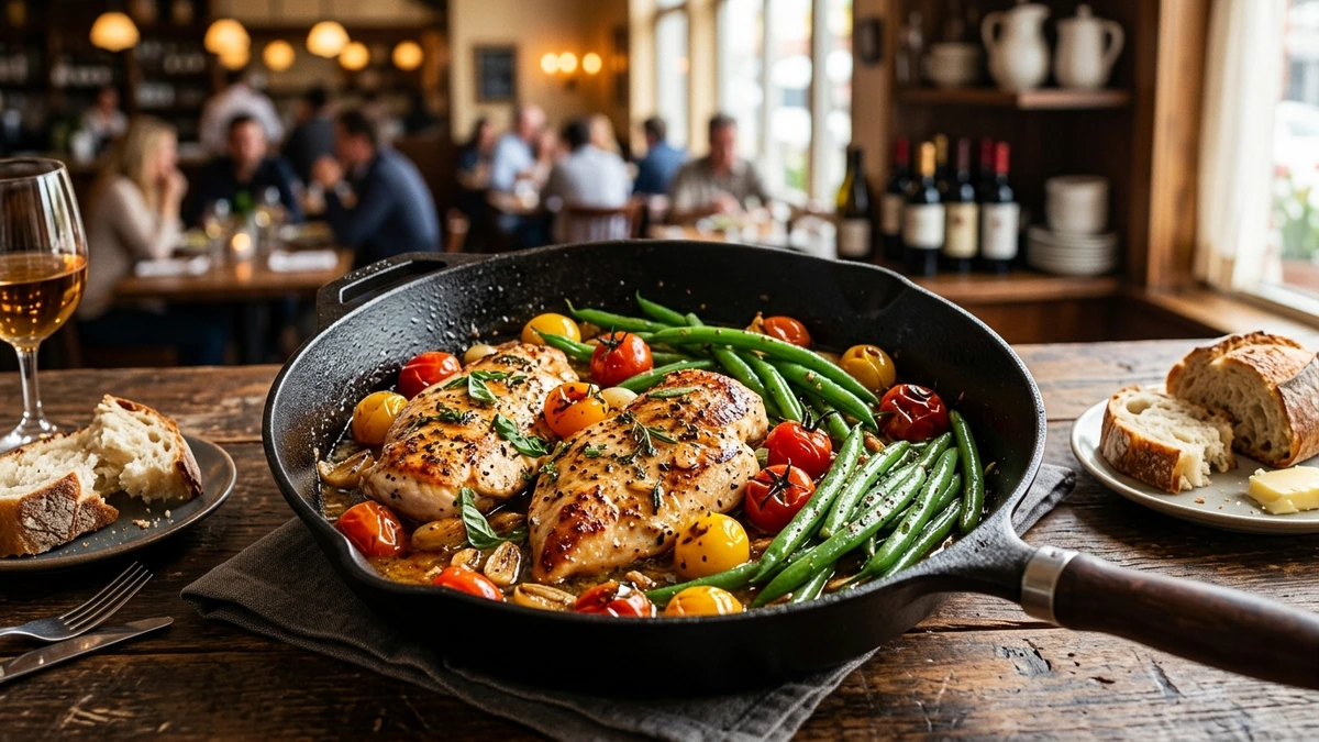 One-Skillet Garlic Tomato Chicken & Green Beans (Juicy 25-Minute Dinner!)